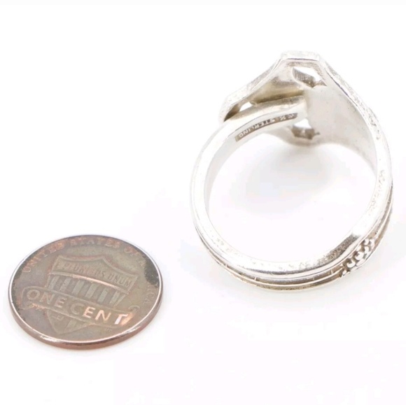 Vintage Sterling Grapevine Spoon Handle Ring 11. 5 - Picture 4 of 7